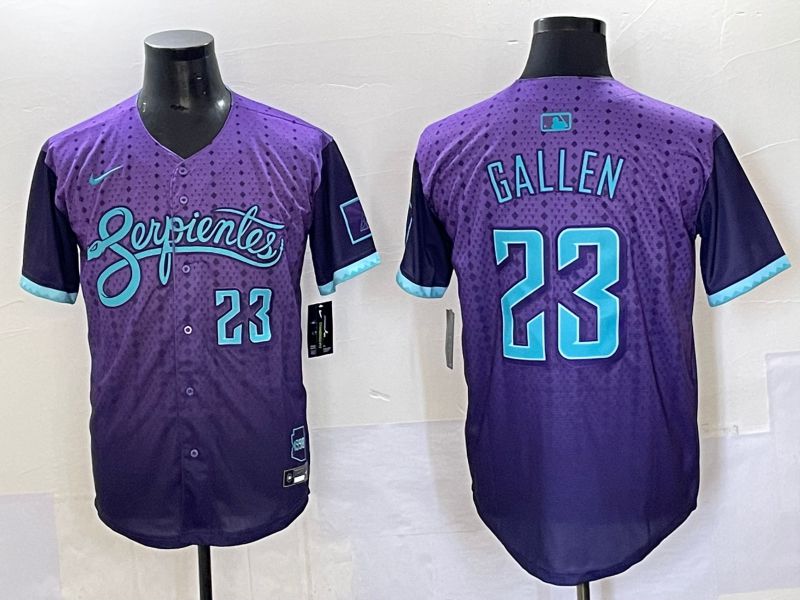 Men 2025 Arizona Diamondback #23 Gallen Purple Joint Name Nike MLB Jersey style 17->arizona diamondback->MLB Jersey